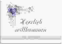 Willkommensschild Leinwand "Triest" 70 x 50 cm Leinwand lila
