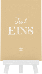 Klick: Details zu Tischnummer Hochzeit "Rise" anzeigen Tischnummer Hochzeit Rise Tischaufsteller beige