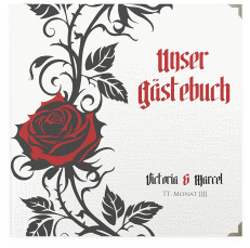 Gästebuch Selection Hochzeit Red Rose Leinen-Hardcover weiss