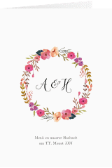 Klick: Details zu Menükarte Hochzeit "Fiore" anzeigen Menükarte Hochzeit Fiore A5 Klappkarte hoch weiss