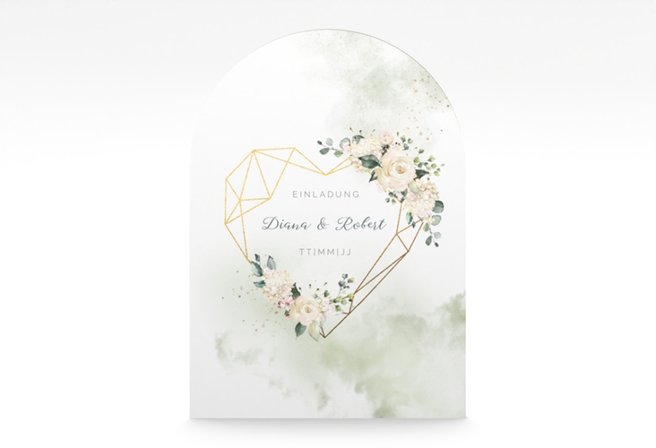 Einladungskarte Hochzeit Adore A6 Bogen-Klappkarte + Foto hochglanz