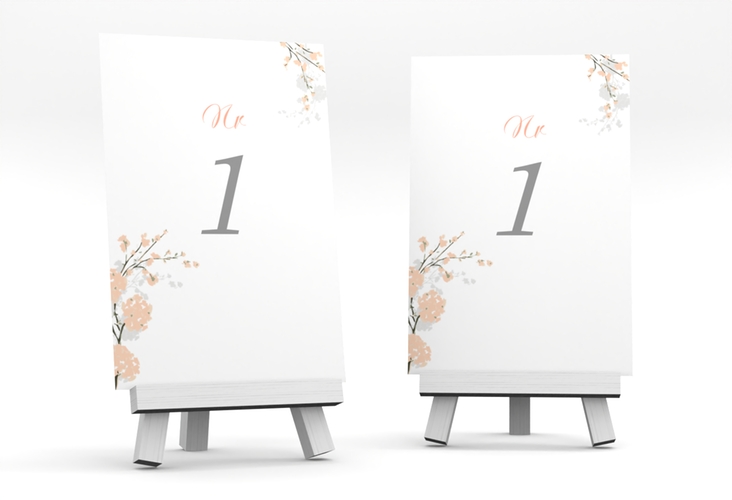 Tischnummer Hochzeit Salerno Tischaufsteller apricot