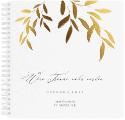 Klick: Details zu Gästebuch Hochzeit "Demure" anzeigen Gästebuch Hochzeit "Demure" Ringbindung weiss