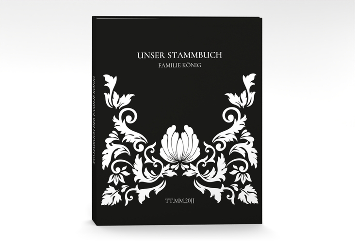 Stammbuch A4 Royal Stammbuch A4 schwarz mit barockem Blumen-Ornament