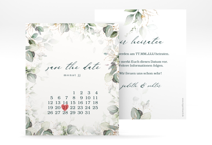 Save the Date-Kalenderblatt Poesia Kalenderblatt-Karte weiss hochglanz