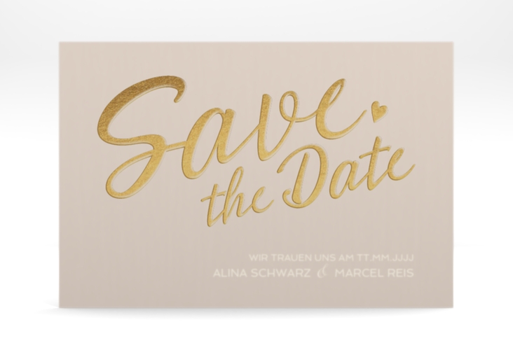 Save the Date Deckblatt Transparent "Glam" A6 Deckblatt Transparent beige