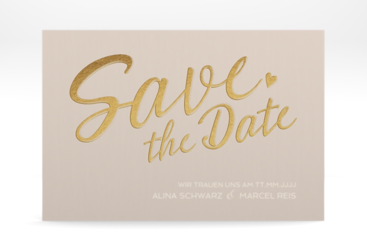 Save the Date Deckblatt Transparent Glam A6 Deckblatt transparent beige hochglanz