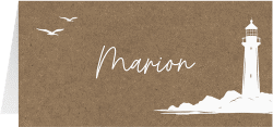 Tischkarte Hochzeit Leuchtturm Tischkarten Kraftpapier