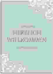 Willkommensschild Leinwand "Vintage" 50 x 70 cm Leinwand mint mit floraler Spitze