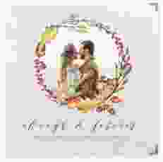 Gästebuch Selection Hochzeit Herbstlich Leinen-Hardcover weiss mit Eichenkranz und Foto