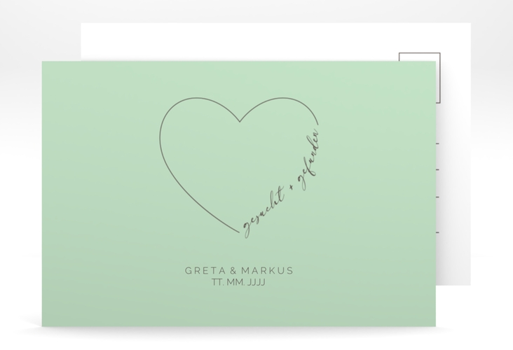 Antwortkarte Hochzeit Lebenstraum A6 Postkarte mint