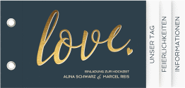 Klick: Details zu Hochzeitseinladung "Glam" anzeigen Hochzeitseinladung Glam Booklet blau
