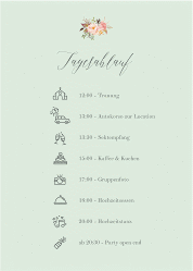Klick: Details zu Tagesablauf Poster Hochzeit "Prachtvoll" anzeigen Tagesablauf Poster Hochzeit Prachtvoll 50 x 70 cm Poster mint