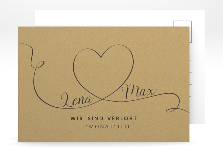 Verlobungskarte Hochzeit Herzensbund A6 Postkarte