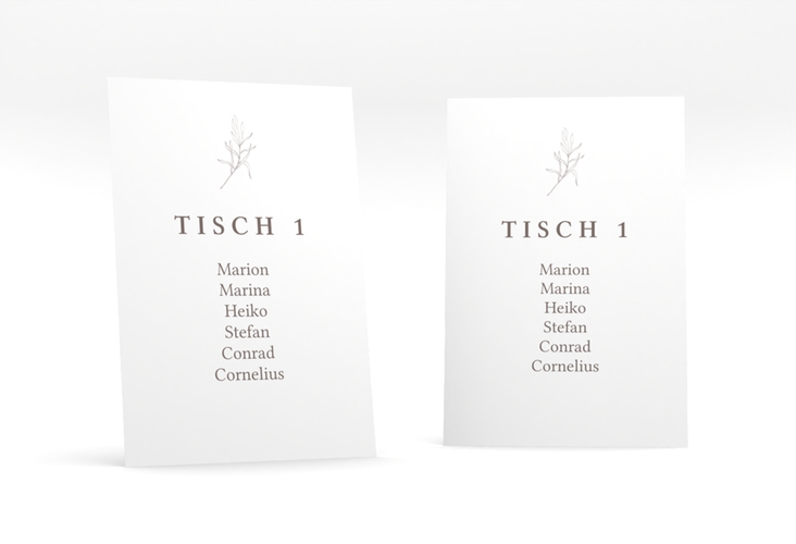 Tischaufsteller Hochzeit Ivy Tischaufsteller minimalistisch mit kleiner botanischer Illustration