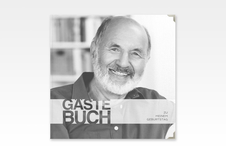 Gästebuch Selection Geburtstag Banderole Leinen-Hardcover weiss