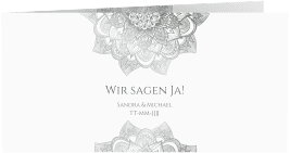 Klick: Details zu Hochzeitseinladung "Delight" anzeigen Hochzeitseinladung Delight lange Klappkarte quer grau