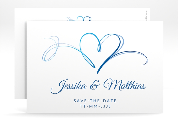 Save the Date-Karte Envie A6 Karte quer blau