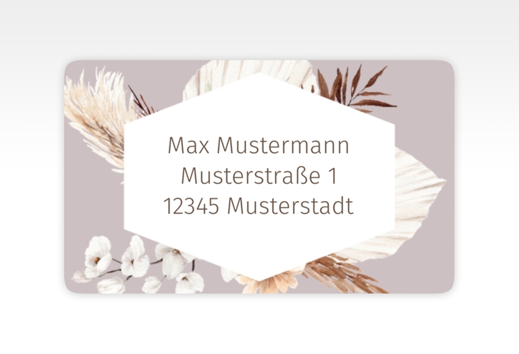 Empfängeretikett Hochzeit Bohemian 63,5 x 38,1 mm flieder