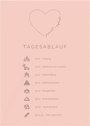 Klick: Details zu Tagesablauf Poster Hochzeit "Lebenstraum" anzeigen Tagesablauf Poster Hochzeit Lebenstraum 50 x 70 cm Poster rosa