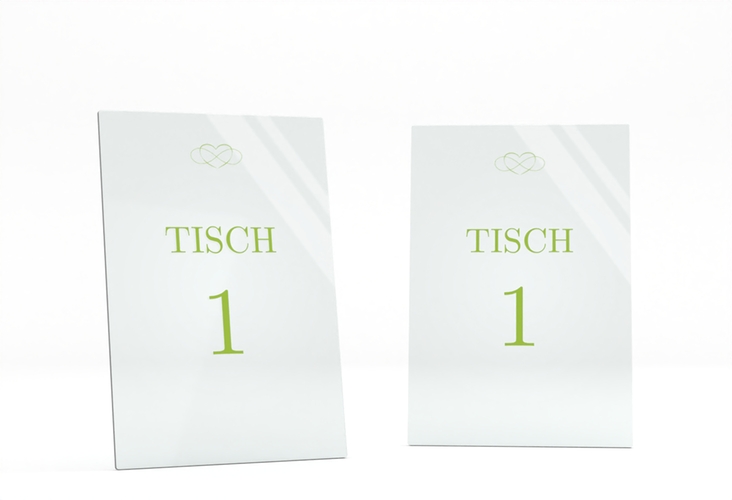 Tischnummer Acryl Hochzeit Infinity Tischaufsteller Acryl gruen