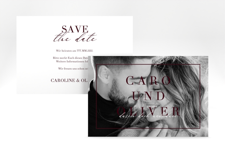 Save the Date-Karte Moment A6 Karte quer rot hochglanz