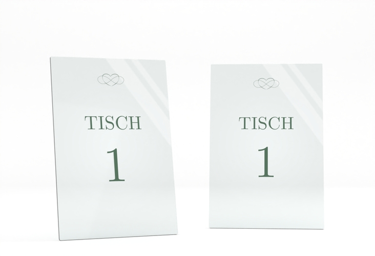Tischnummer Acryl Hochzeit Infinity Tischaufsteller Acryl gruen hochglanz