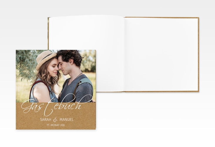 Gästebuch Creation Big Picture 20 x 20 cm, Hardcover mit Foto des Brautpaars