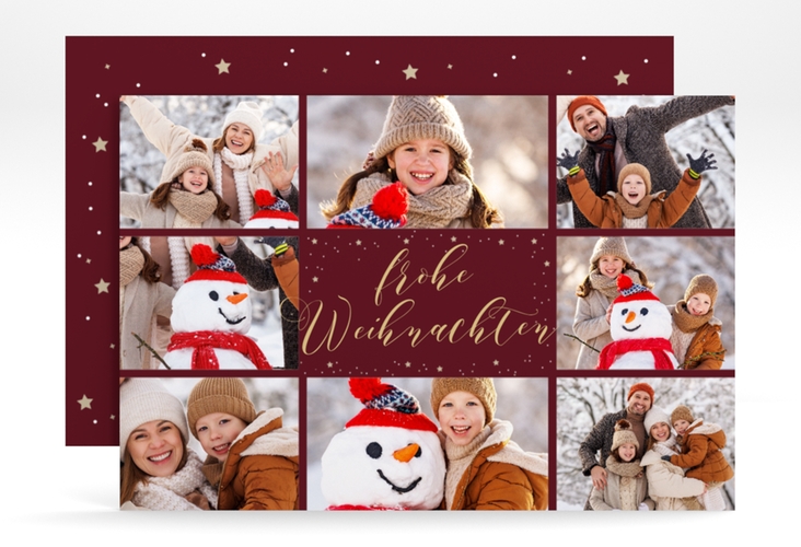 Weihnachtskarte Familienfreude A6 Karte quer für Weihnachtsgrüße mit Familienfoto