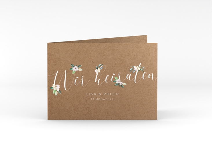 Hochzeitseinladung Inlove A6 Klappkarte quer hochglanz