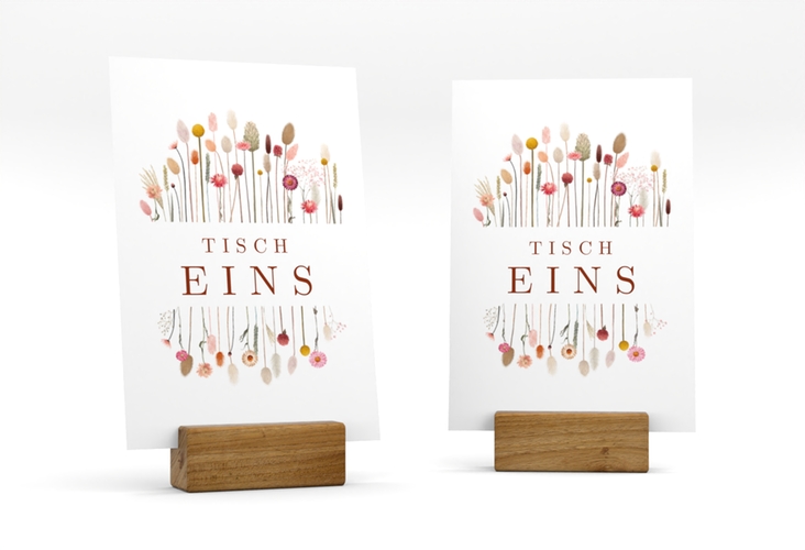 Tischnummer Hochzeit Driedflower Tischaufsteller weiss