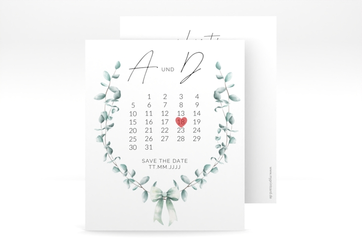 Save the Date-Kalenderblatt Eucalypt Bow Kalenderblatt-Karte