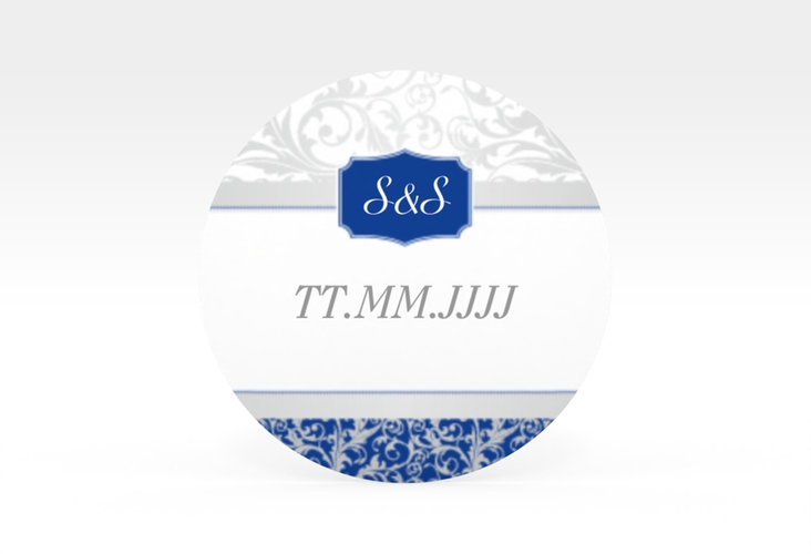Aufkleber Hochzeit Latina Aufkleber, selbstklebend, rund blau
