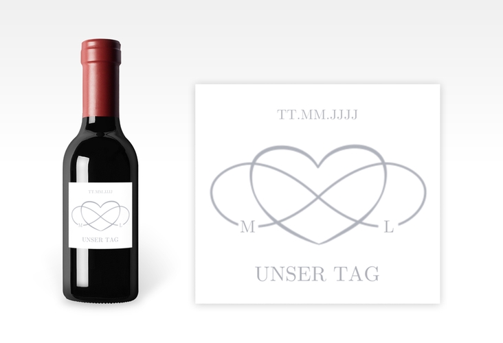 Piccoloetikett Hochzeit Infinity Etikett Piccolo grau
