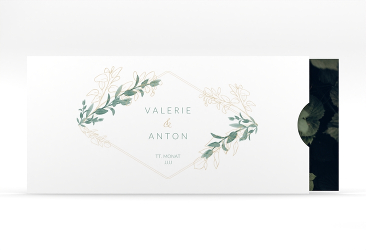 Hochzeitseinladung Verde Einsteckkarte weiss