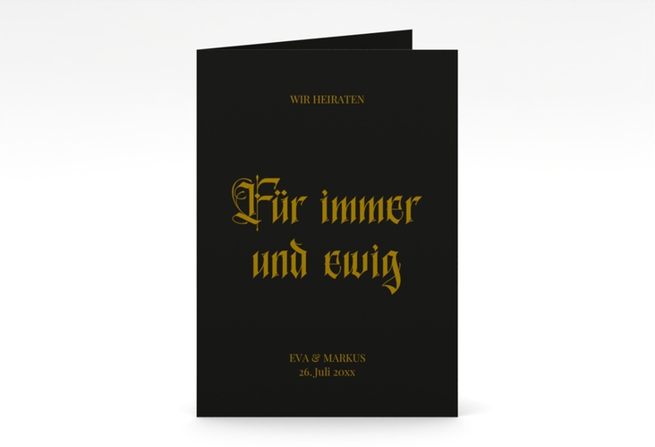 Einladungskarte Hochzeit Gothic A6 Klappkarte hoch