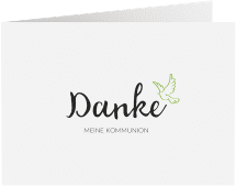 Klick: Details zu Dankeskarte Kommunion "Spirit" anzeigen Dankeskarte Kommunion Spirit A6 Klappkarte quer gruen