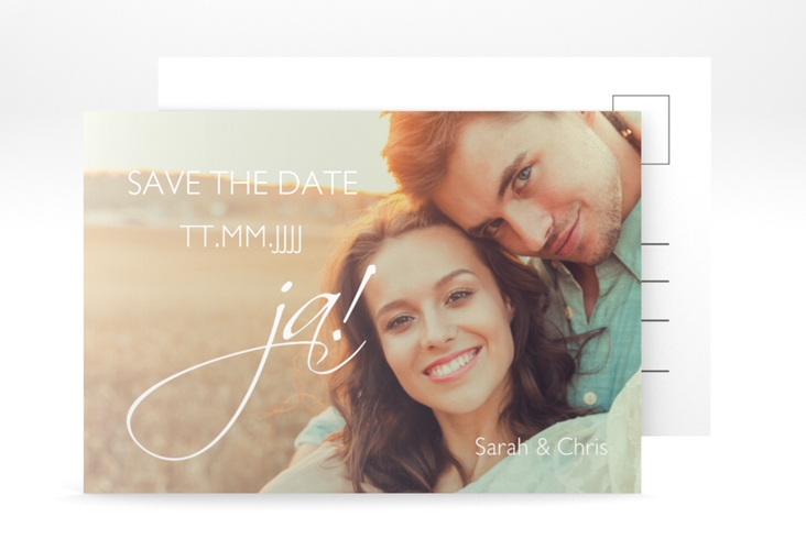 Save the Date-Postkarte Clarity A6 Postkarte weiss hochglanz