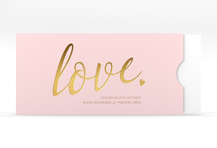 Hochzeitseinladung Glam Einsteckkarte rosa hochglanz