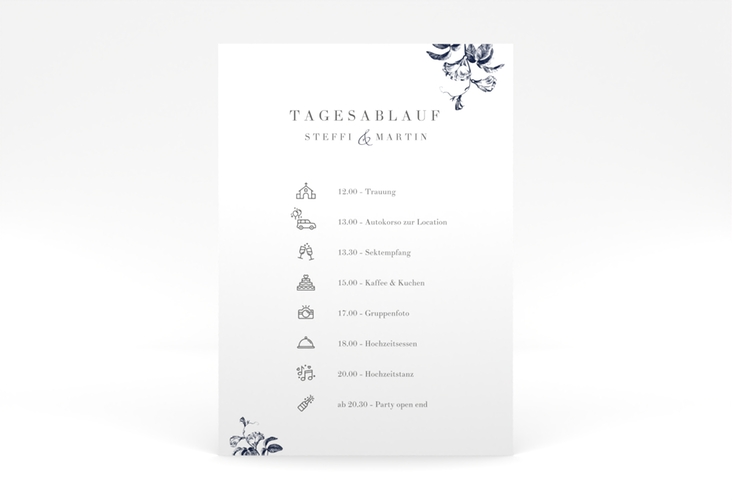 Tagesablauf Poster Hochzeit Magnificent 50 x 70 cm Poster blau