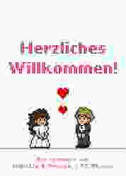 Willkommensschild Poster Pixel 50 x 70 cm Poster weiss