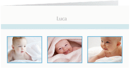 Geburtskarte Frame lange Klappkarte quer blau