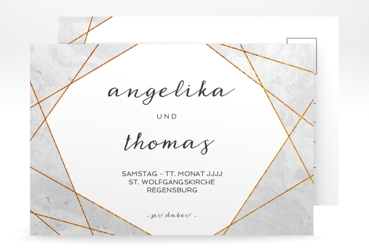 Save the Date-Postkarte Asymmetry A6 Postkarte grau