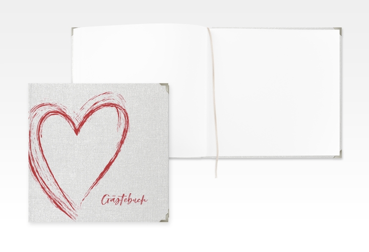 Gästebuch Selection Hochzeit Liebe Leinen-Hardcover rot