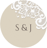 Klick: Details zu Aufkleber Hochzeit "Vintage" anzeigen Aufkleber Hochzeit Vintage Aufkleber, selbstklebend, rund beige mit floraler Spitze