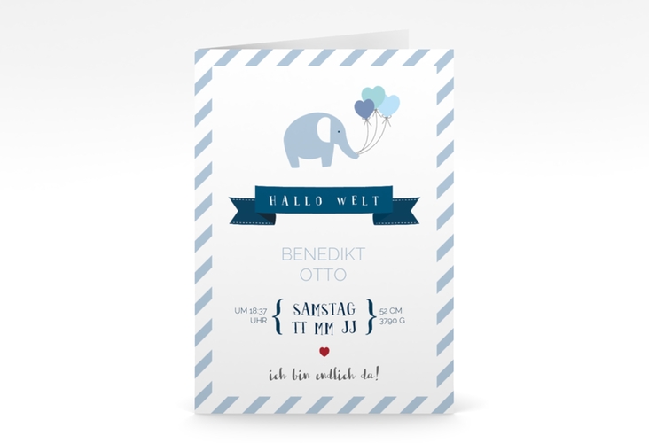 Geburtskarte "Babyelefant" DIN A6 Klappkarte