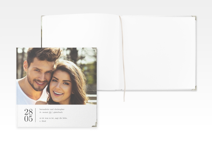 Gästebuch Selection Hochzeit Minimal Leinen-Hardcover weiss