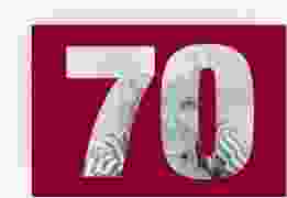 Einladung 70. Geburtstag Numbers A6 Karte quer rot