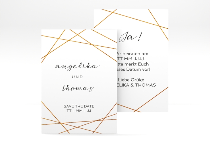 Save the Date-Visitenkarte Asymmetry Visitenkarte hoch weiss