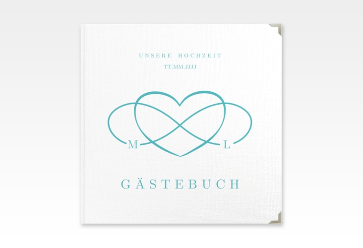 Gästebuch Selection Hochzeit Infinity Leinen-Hardcover tuerkis